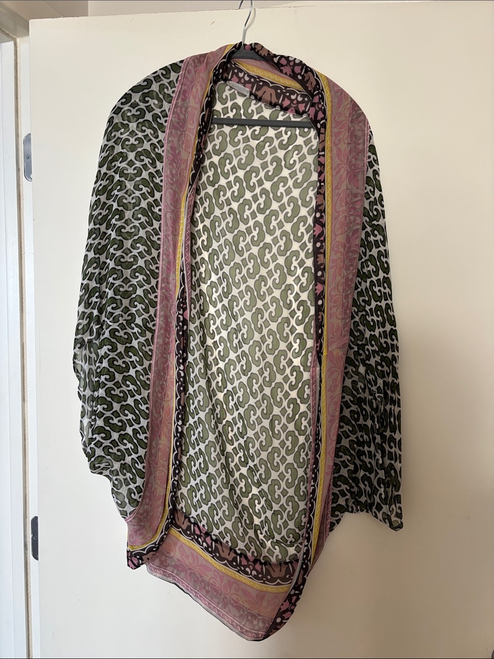 Anthropologie Elizabeth Gillet Printed Sheer Kimono Cardigan